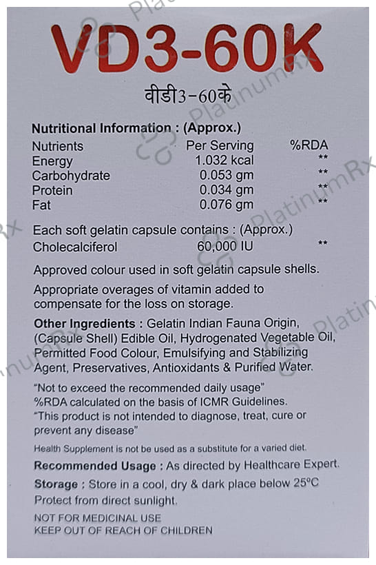 VD3 60000IU Soft Gelatin Capsule 4s