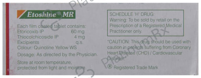 Etoshine MR 60/4mg Tablet 10s