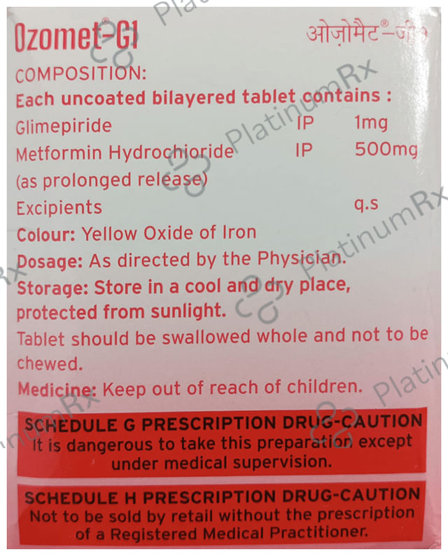 Ozomet G 1/500mg Tablet PR 15s