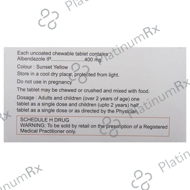 Noworm Chewable 400mg Tablet 1s