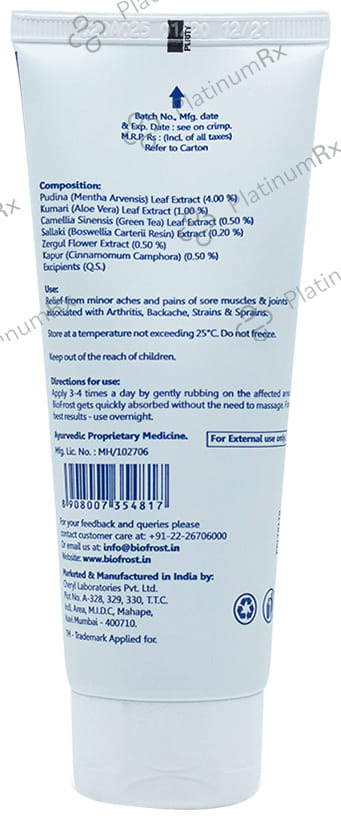 Biofrost Cold Therapy Pain Gel 100 Gel