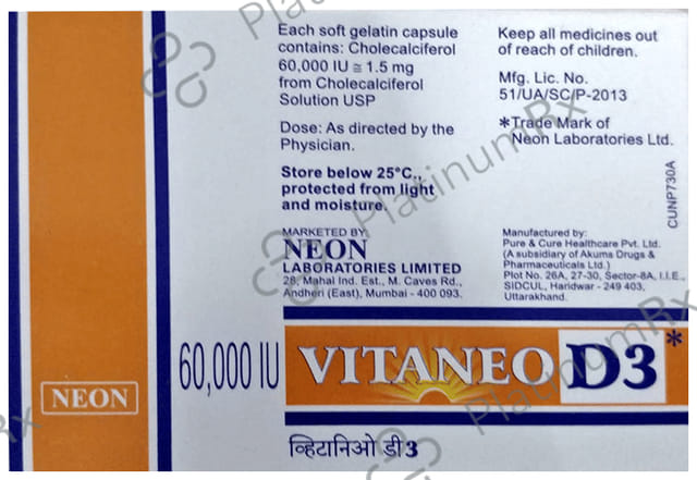 Vitaneo D3 60000 IU Soft Gelatin Capsule