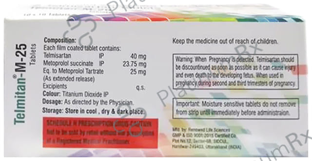 Telmitan M 25/40mg Tablet ER 10s