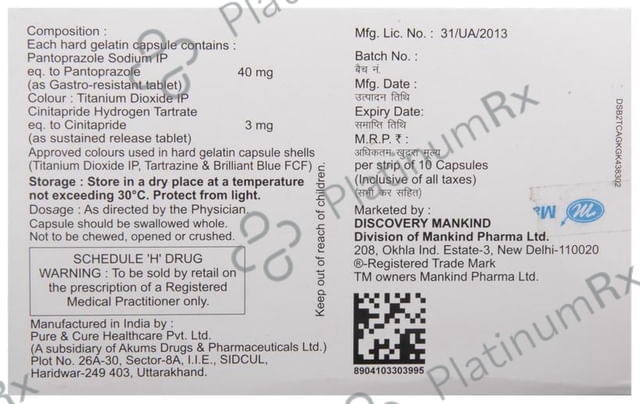 Pantakind Flux 3/40mg Capsule 10s