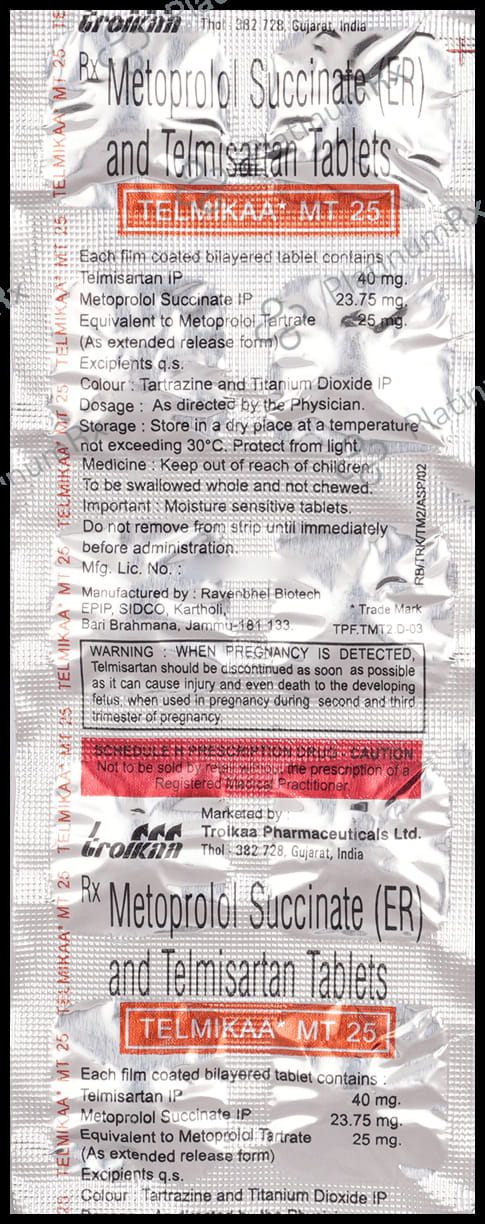 Telmikaa MT 25/40mg Tablet ER 10s