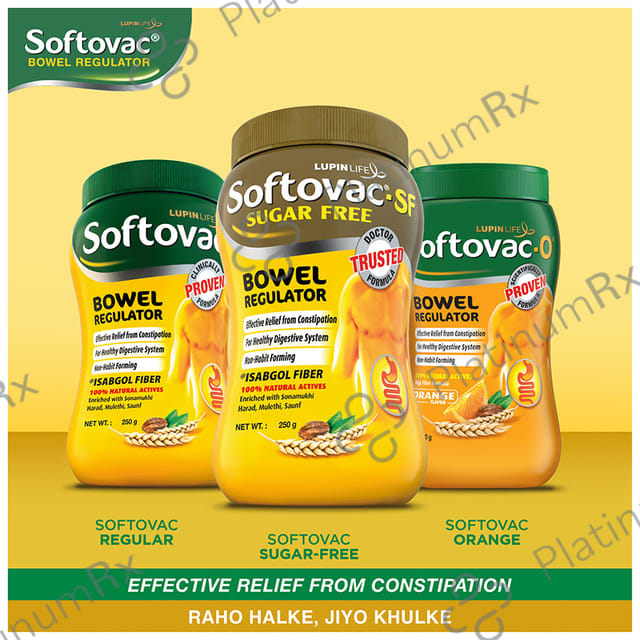Softovac SF Bowel Regulator Eases Constipation Powder 250gm