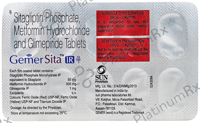 Gemer Sita IR 50/500/1mg Tablet 10s