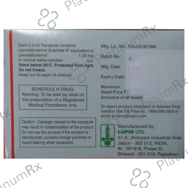Salbair Neb 1.25mg Transpules 5 Transpules