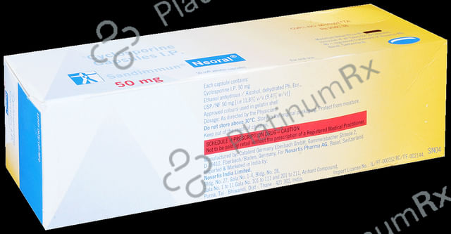 Sandimmun Neoral 50mg Soft Gelatin Capsule 5 Soft Gelatin Capsule