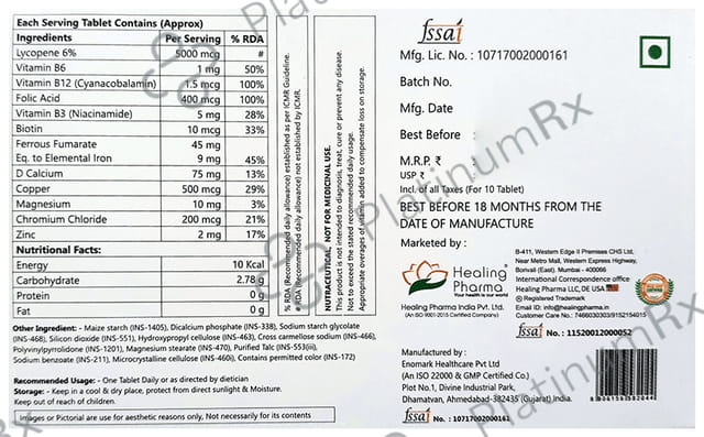 Healing Pharma Tomatino Lycopene Tablet