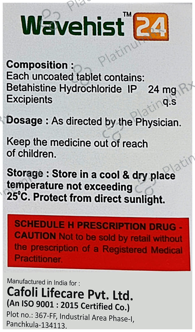 Wavehist 24mg Tablet 15s