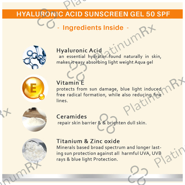 Dermora Hyaluronic Acid Sunscreen SPF 50 PA++++ Gel 50ml