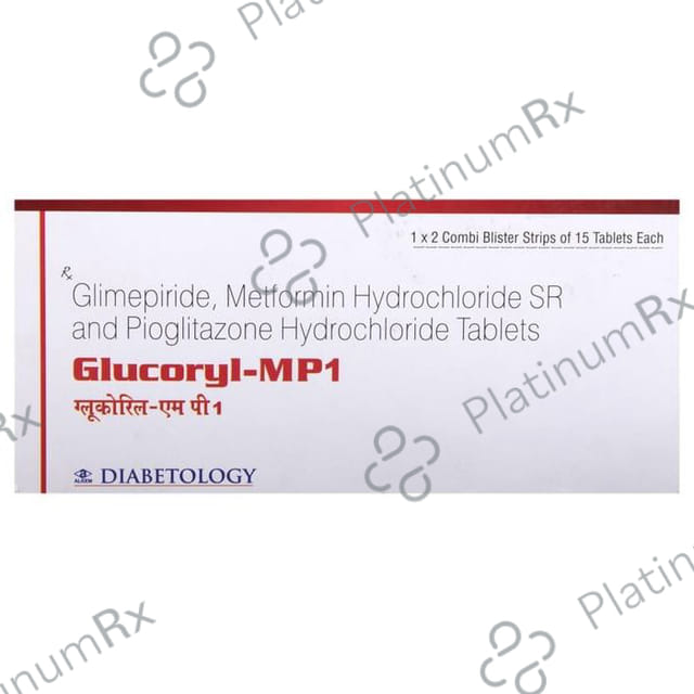 Glucoryl MP1 1/500/15mg Tablet SR 15s