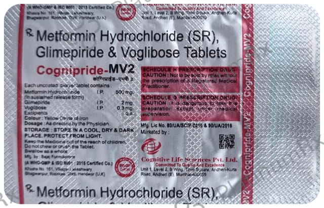Cognipride MV2 2/500/0.3mg Tablet SR 10s