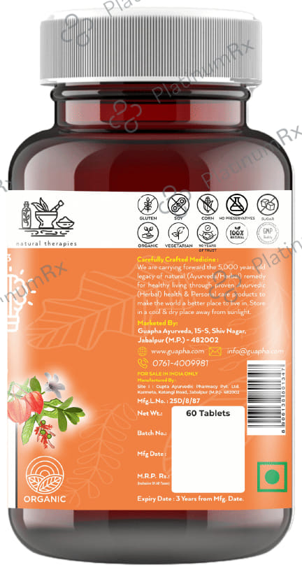 Guapha Ayurveda Brain Wellness Natural Cognitive Support Tablet