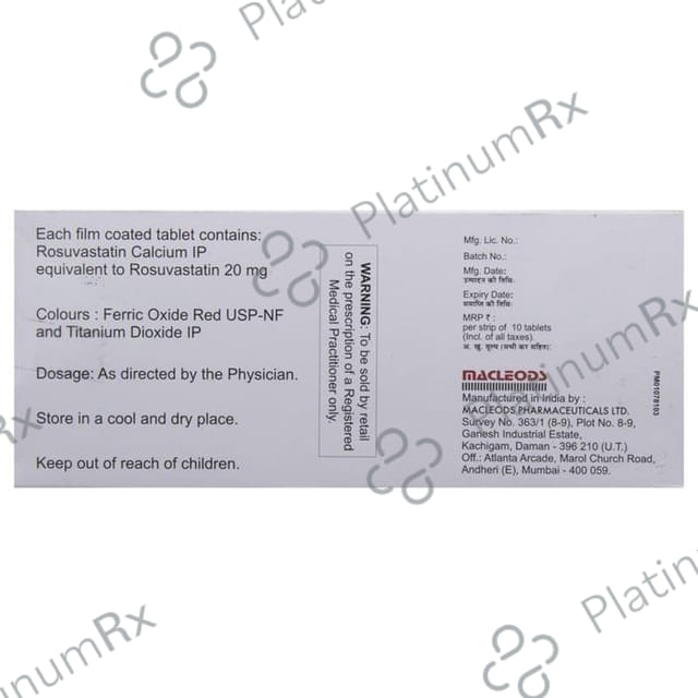 Rozustat 20mg Tablet 10s