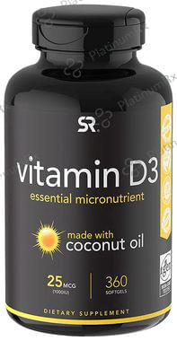 Sports Research Vitamin D3 with Coconut Oil 25mcg Softgel