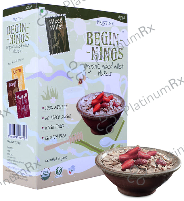 Pristine Beginnings Organic Mixed Millet Flakes 150 gm