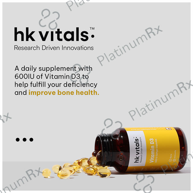 Healthkart HK Vitals Vitamin D3 Soft Gelatin Capsule 90s