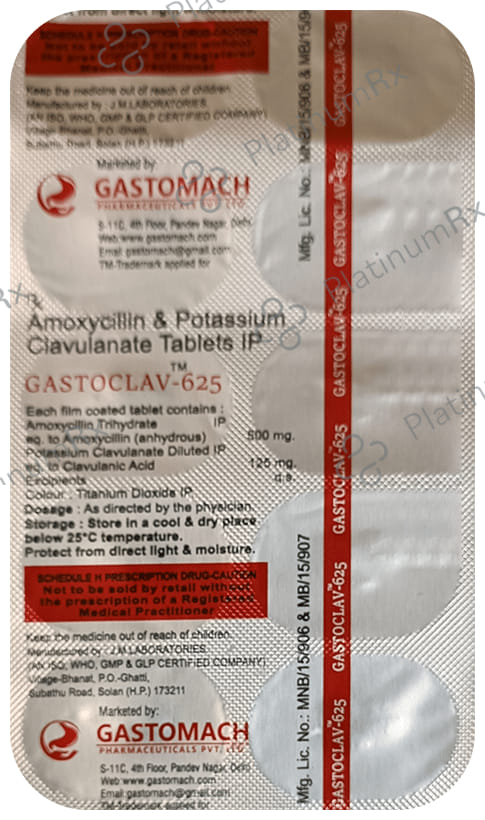 Gastoclav 625mg Tablet 10s