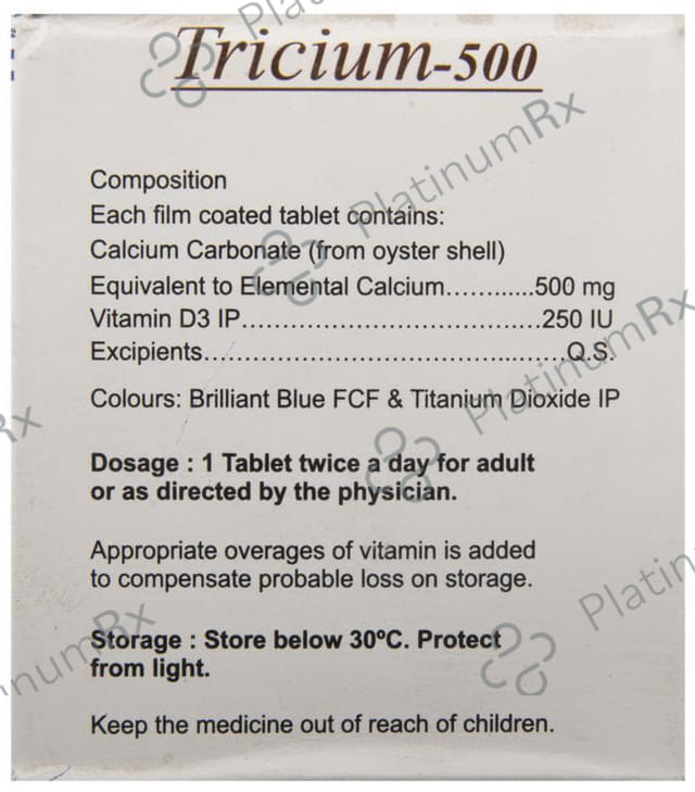 Tricium 500/250IU Tablet 15s
