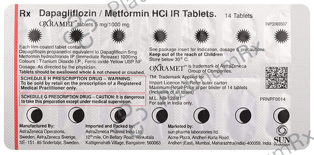 Oxramet 5/1000mg Tablet IR 14s