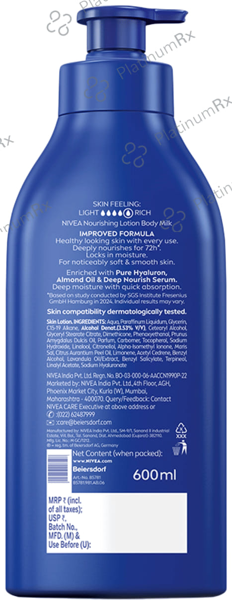 Nivea Body Milk Nourishing Lotion 600 ml