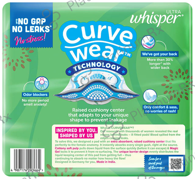 Whisper Ultra Clean Hygiene Comfort Sanitary Pads - Size XL+ 50 pads