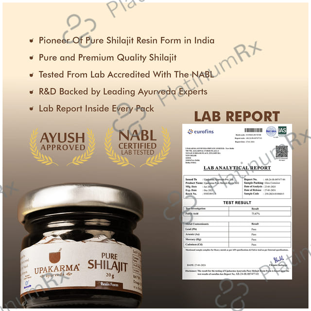 Upakarma Ayurveda Pure Shilajit Resin Form Mega Pack