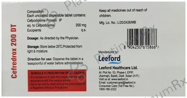 Cefredrox 200mg Tablet DT 10s