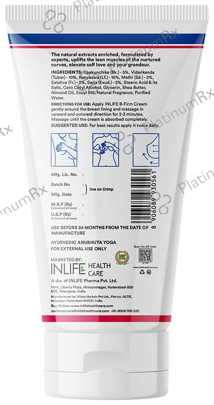 Inlife B-Firm Natural Breast Firming Cream - Paraben Free