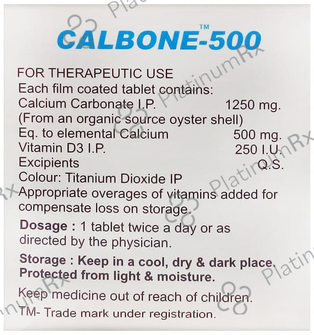 Calbone 500mg/250IU Tablet 15s