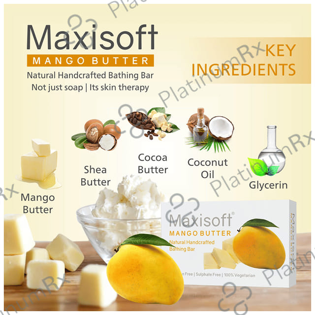Maxisoft Mango Butter Bathing Bar (75gm Each) 3 units