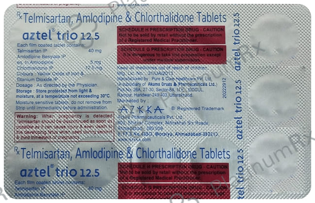 Aztel Trio 40mg/5mg/12.5mg Tablet 15 tablets