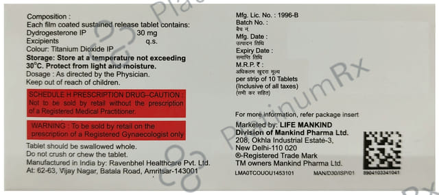 Dydroboon 30mg SR Tablet 10s