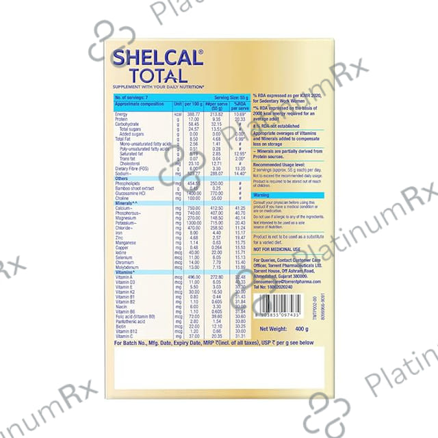 Shelcal Total Vanilla Flavour 400gm