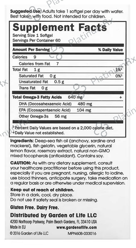 Garden of Life Supercritical Prenatal Omega-3 Fish Oil Sotgels