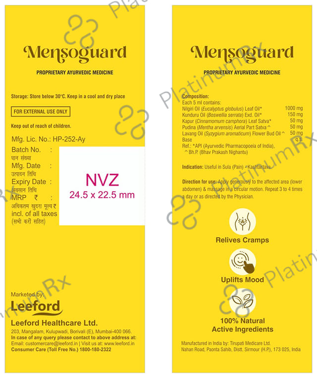 Mensoguard Feminine Cramp Relief Roll-On