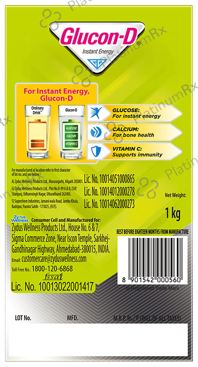Glucon D Instant Energy Nimbu Pani Flavour Powder 1kg