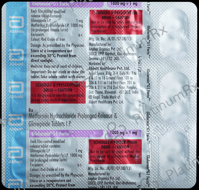 Gluformin G Forte 1/1000mg Tablet PR 15s
