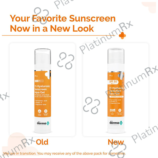 The Derma Co 1% Hyaluronic Sunscreen SPF 50 Aqua Gel 50gm