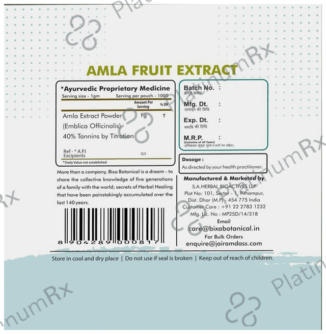 Bixa Botanical Amla Fruit Extract Powder