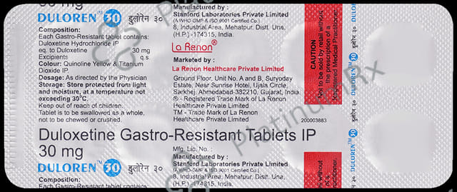 Duloren 30mg Tablet 10s