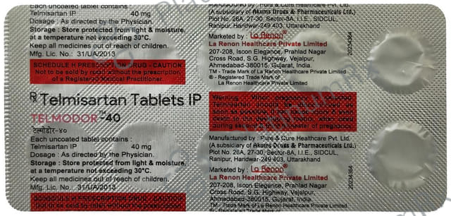 Telmodor 40mg Tablet