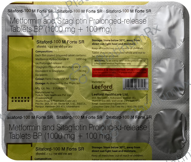Sitaford M Forte 100/1000mg Tablet SR 15s