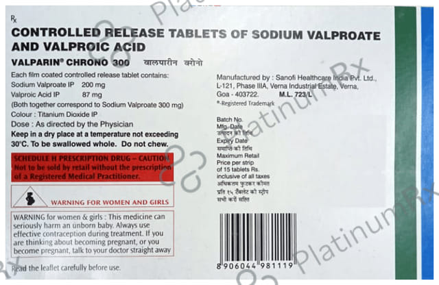 Valparin Chrono 300mg Tablet CR 15s
