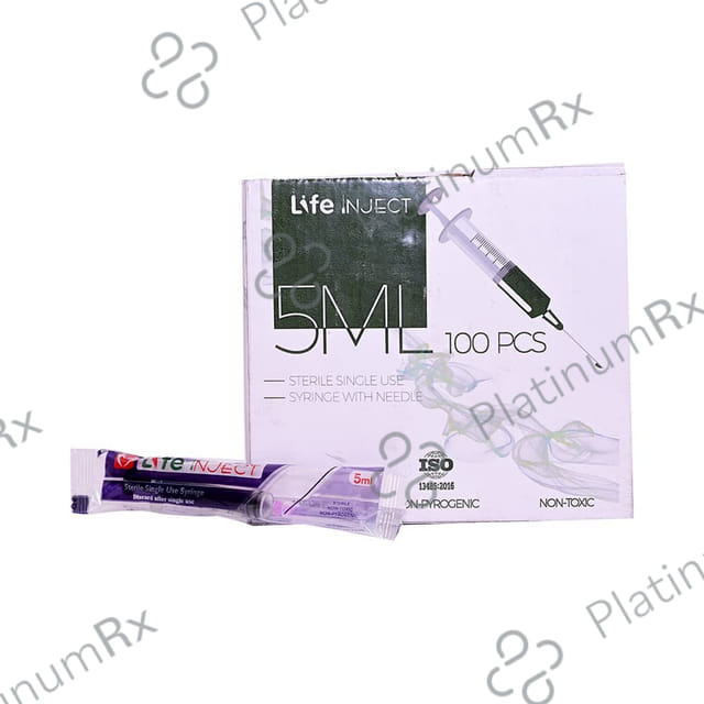 Life Inject 5ML Sterile Single Use Syringe with Needle 100s