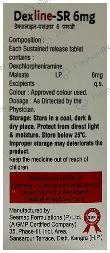 Dexline 6mg Tablet SR 10s