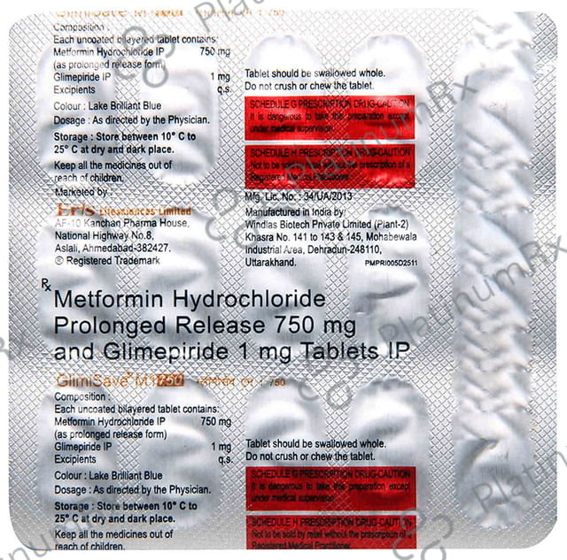 Glimisave M1/750 Tablet PR 15s