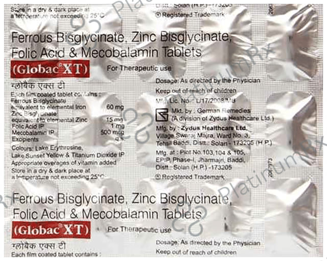 Globac XT 100mg/1500mcg Tablet 15s